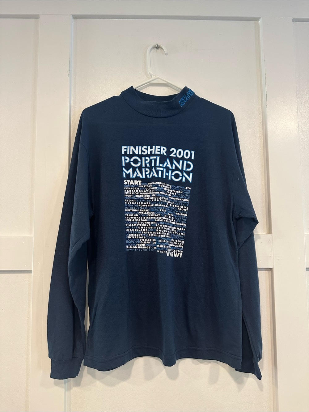 Vintage Portland Marathon Finisher Long Sleeve Tee - Navy